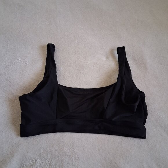 Aerie Women's Size XL Black Wide Strap Longline Scoop Bikini Top - Picture 8 of 9